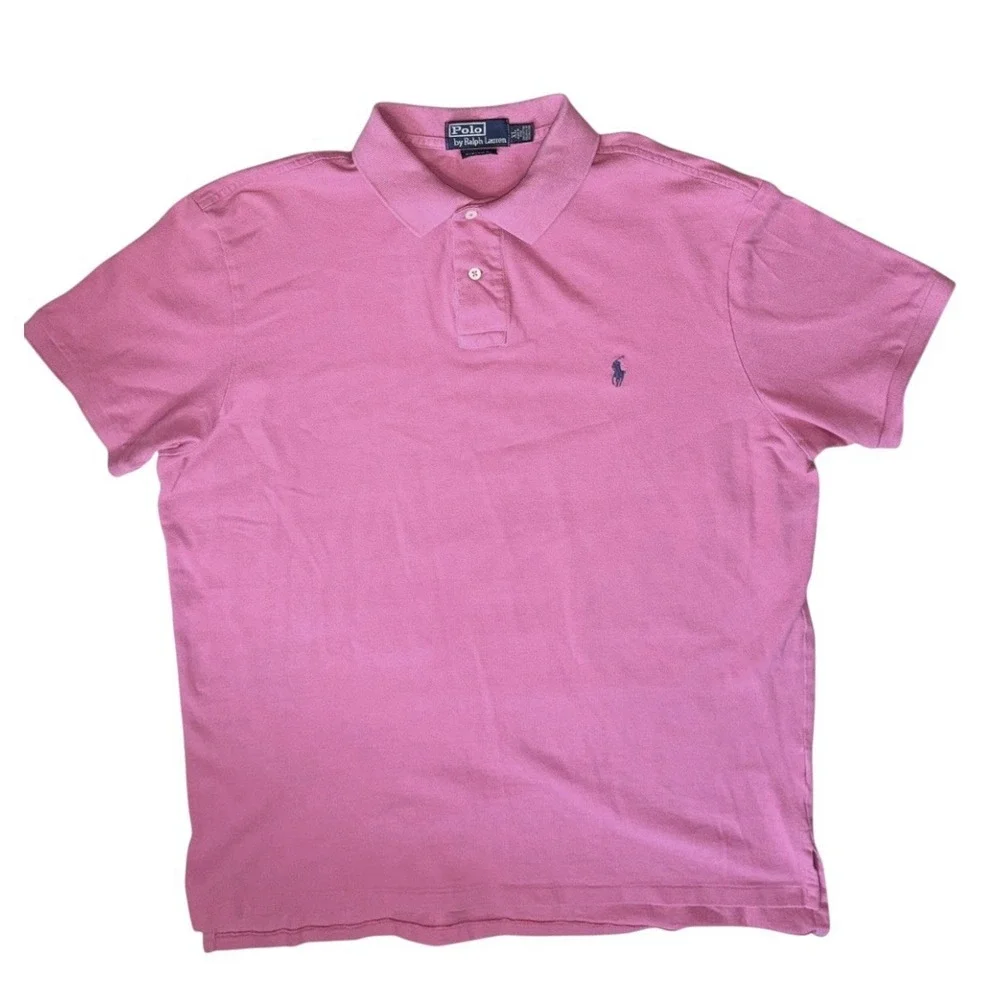 Polo Ralph Lauren Custom Fit Men's XL Pink Short Sleeve Polo Shirt